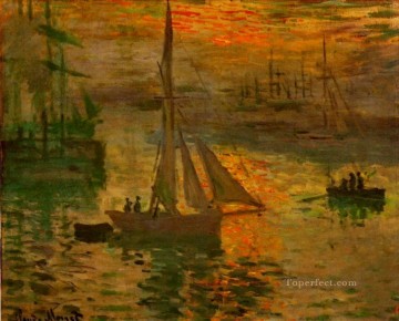 Claude Monet Painting - Amanecer también conocido como paisaje marino Claude Monet